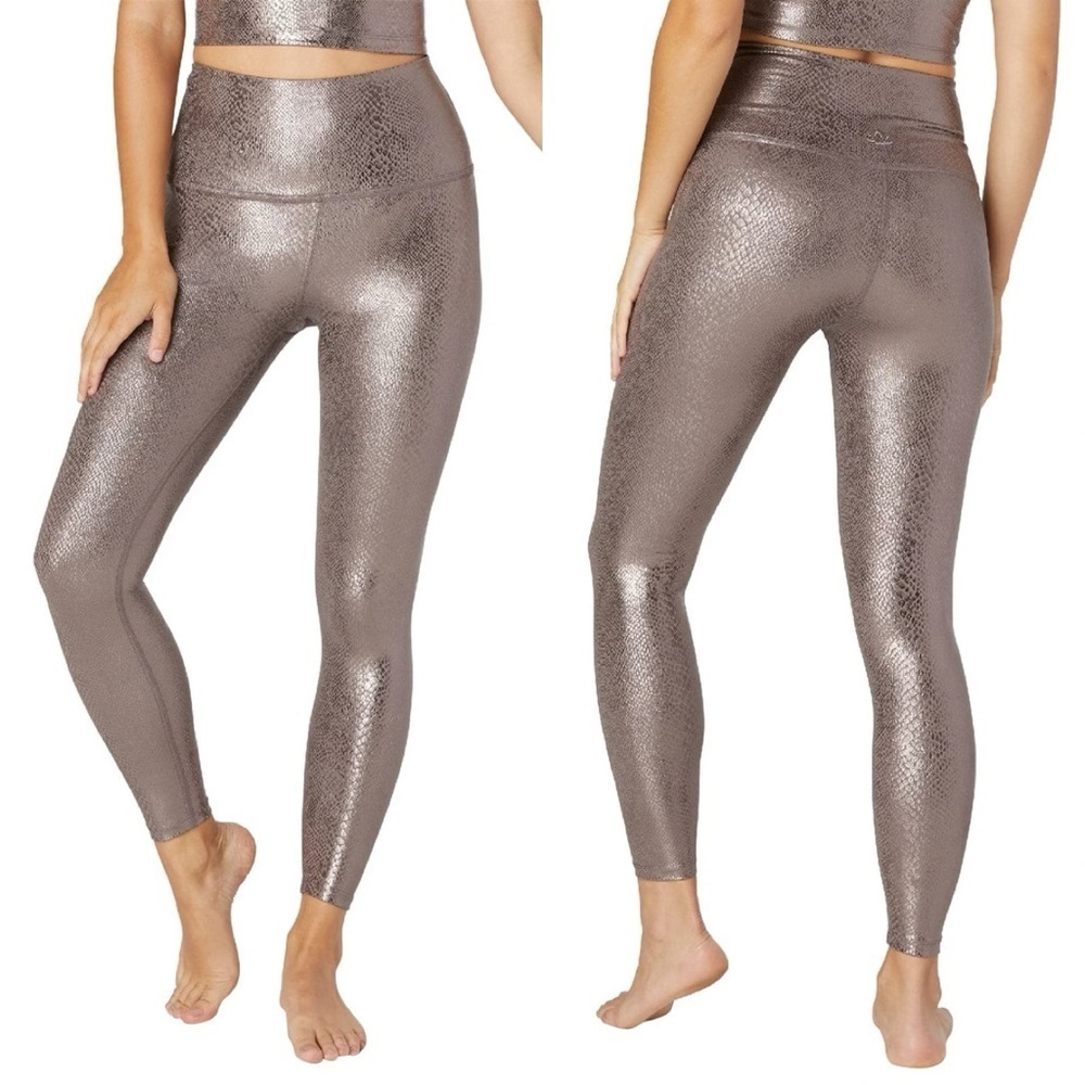 Beyond Yoga PowerShine Viper High Waisted 7/8 Legging Pull On in Mocha Size S